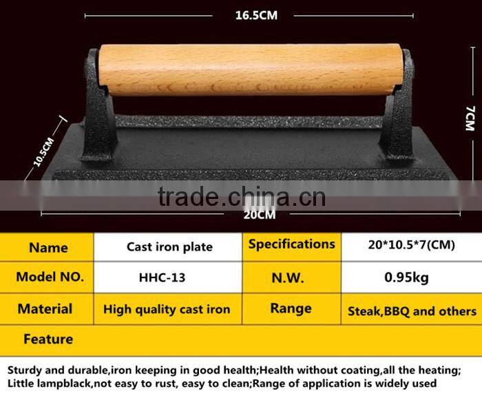 Cast iron grill for bbq /Eco-Friendly cast iron meat grill press