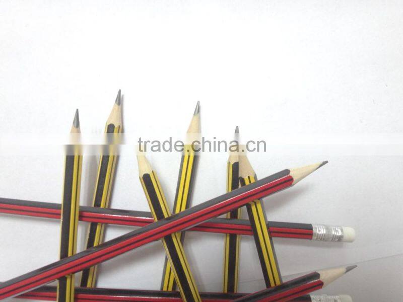 Hexgonal strip HB pencil with eraser