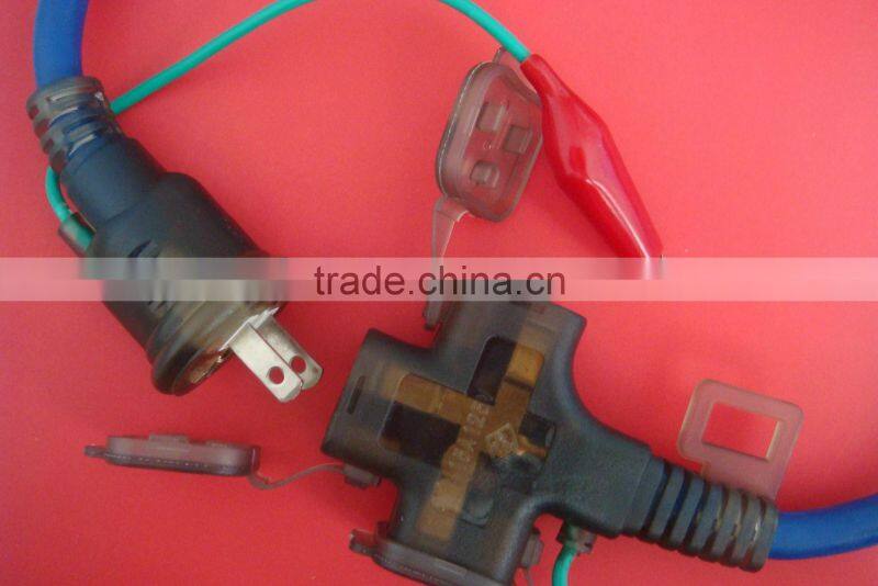 Japan 3pin plug extension cord plug and socket with cable measurement