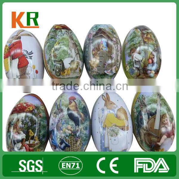 Customized Egg Shape Mini tin candy jar for Gift