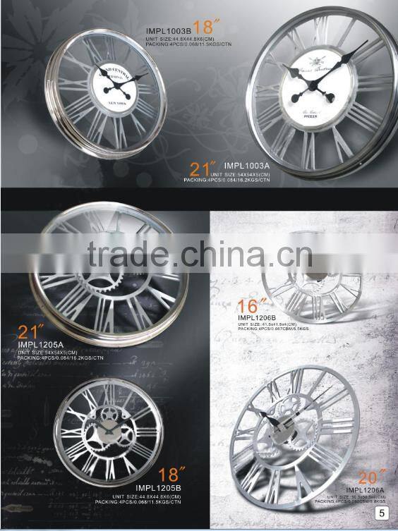 Mordern Home Wall Decorative Quartz Metal Clocks