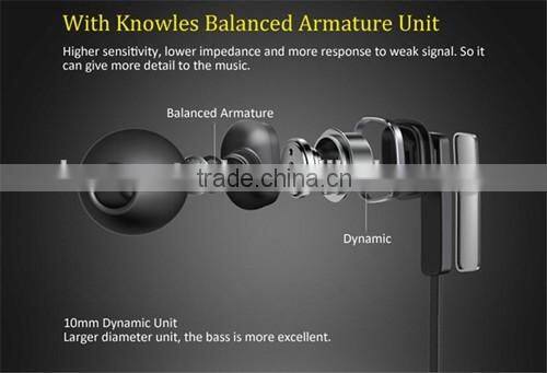 Original huwaei honor AM175 Dynamic Balanced Armature Dual Unit Support Hands free Talking Ring Iron headphones