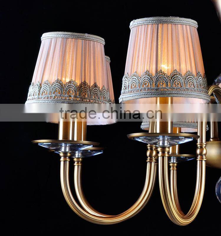 Eight Lampshade Brass European Decorative Chandelier