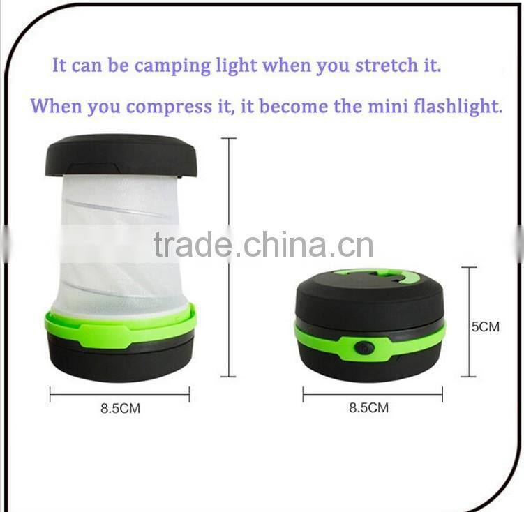 Cheapest camping light 3 mode waterproof 250 lumens mini flashlight foldable camping led lantern