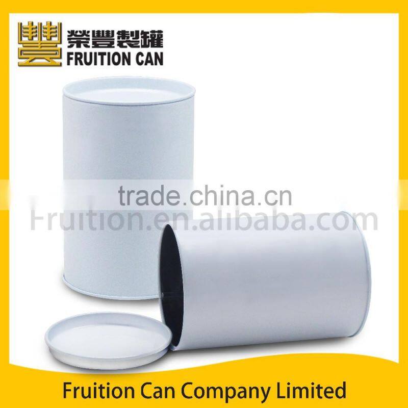 Tall round cookie or candy tin with slip cover