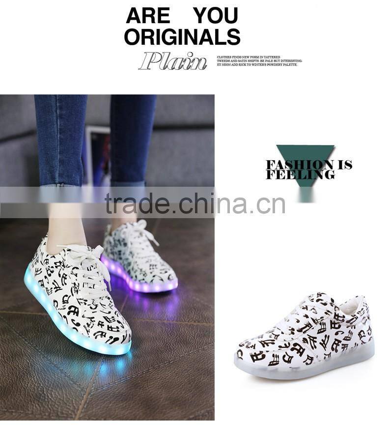 new unise luminous shoes men & womenNewest design unisex USB charging wing pattern luminous LED shoes for adult