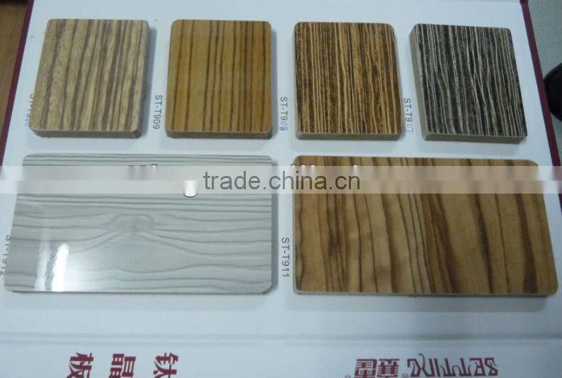 Wood Grain Melamine Paper UV Board for furniture decorative