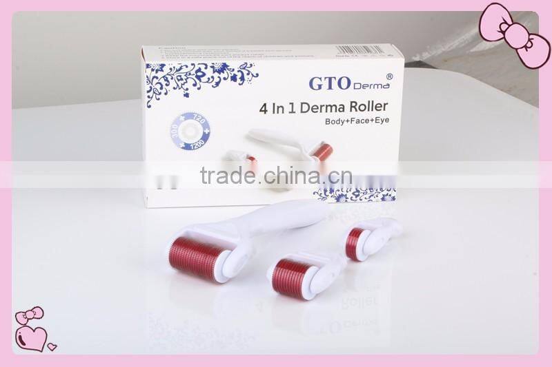 GTO 2017 newest medical stainless steel dermaroller 4 in 1 derma roller