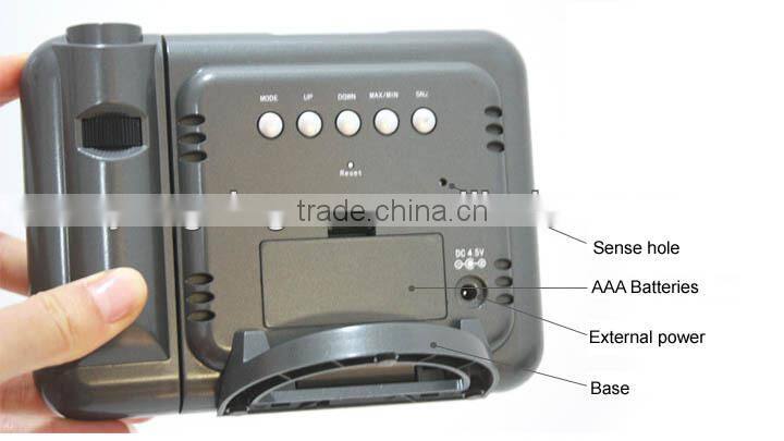 digital LCD weather projection alarm clock with colorful backlight