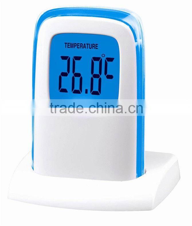 pushing panel seven color changing LED wake up digital table alarm clock