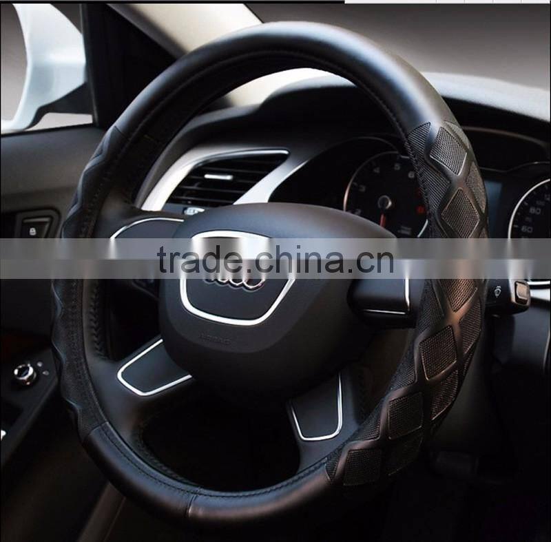 Simple Man 4S Sheep Leather Car Steering Wheel Cover