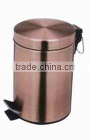 3L/5L electroplate round stainless steel foot pedal waste bin
