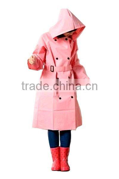 New arrived EVA fashion women medium-long trench rain coats