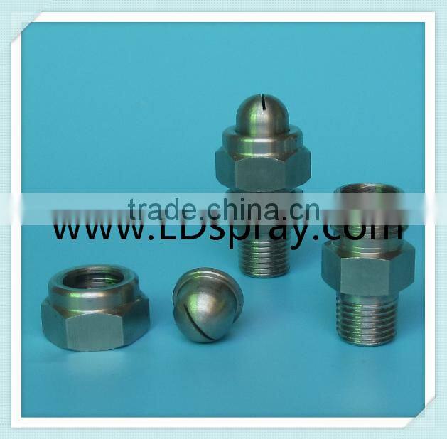 Stainless steel or brass flat fan spray air water jet nozzle with 3 parts