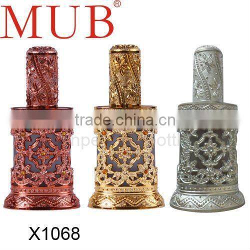 screen printing tech. bottle ----antique metal perfume bottle