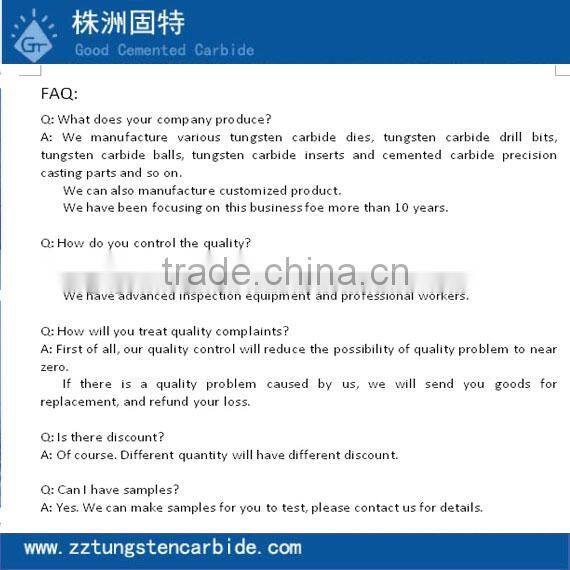 Chinese High Quality tungsten carbide teeth for tool parts
