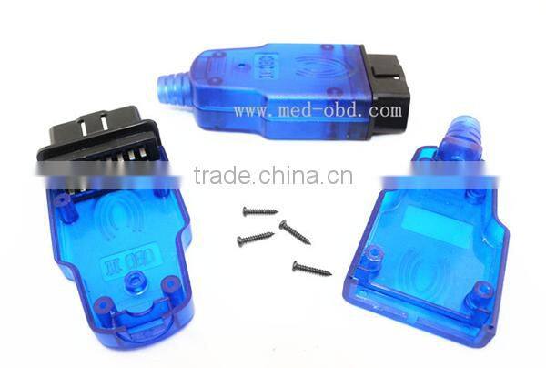 Assembled BLue OBD2 Connector J1962 Male Plug with Enclosure and Cable Relief