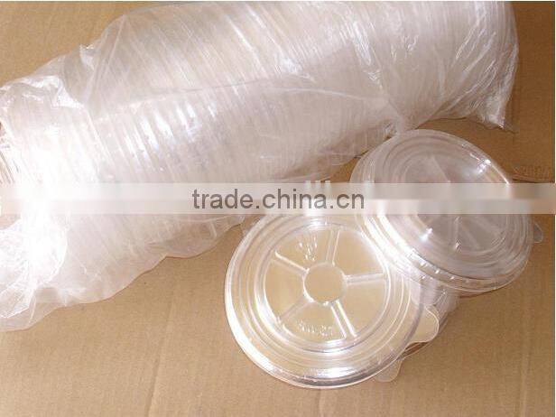 Food grade disposable plastic lid for paper bowl