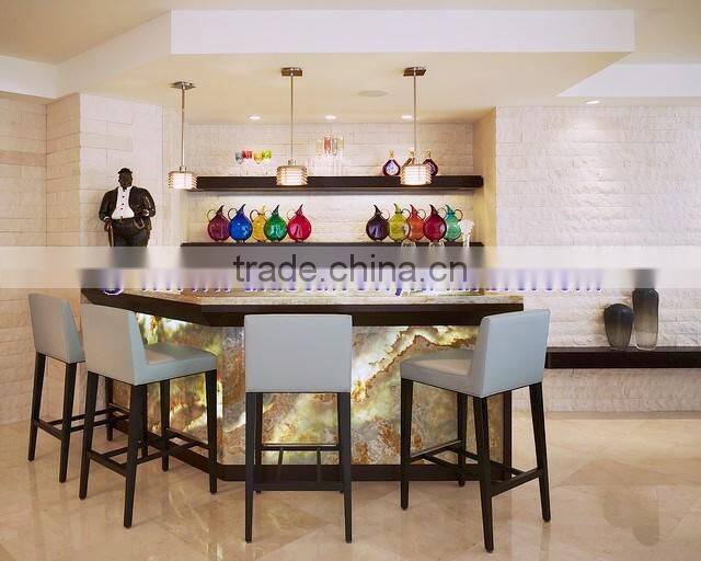 EUROPEAN STYLE BACKLIT ONYX COUNTERTOPS FOR BAR RECEPTIONS