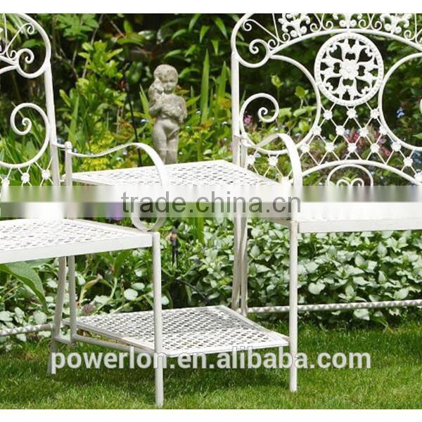 POWERLON Vintage 2 Seater Garden Bench Wrought Iron Outdoor furniture