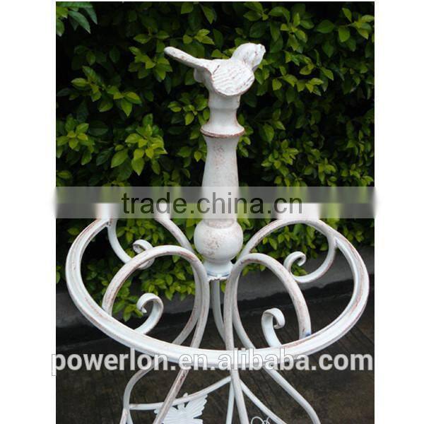 POWERLON wrought iron umbrella holder vintage outdoor furniture antique white