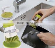Soap liquid dispensing brush, Kitchen cleaning Pot brush, bowl brush