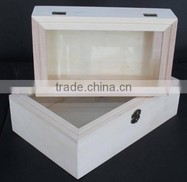 FSC carved decorative fancy wooden candy storage boxes with heart window for christmas gift