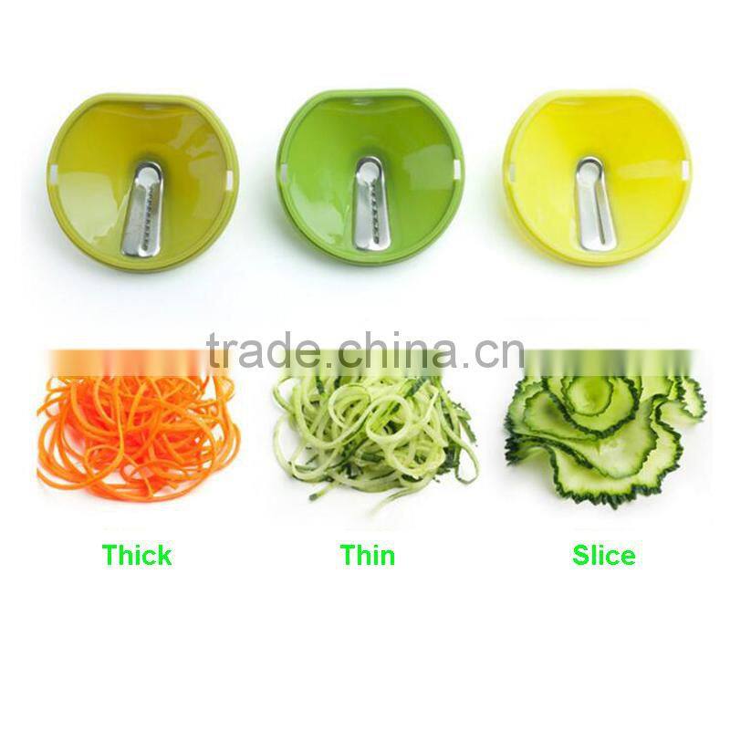Funnel shape multi kitchen helper plastic shredder spiral vegetable slicer