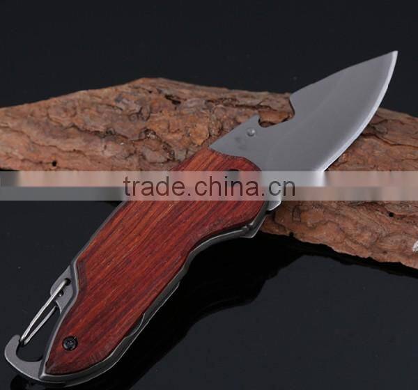 Multifunctional Mini Wood Handle Outdoor Survival Folding Pocket Tool Knife