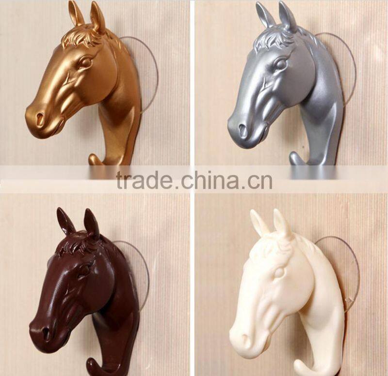 Wholesale Stock Horse Shaped Resin Decorate Sucker Wall Hook