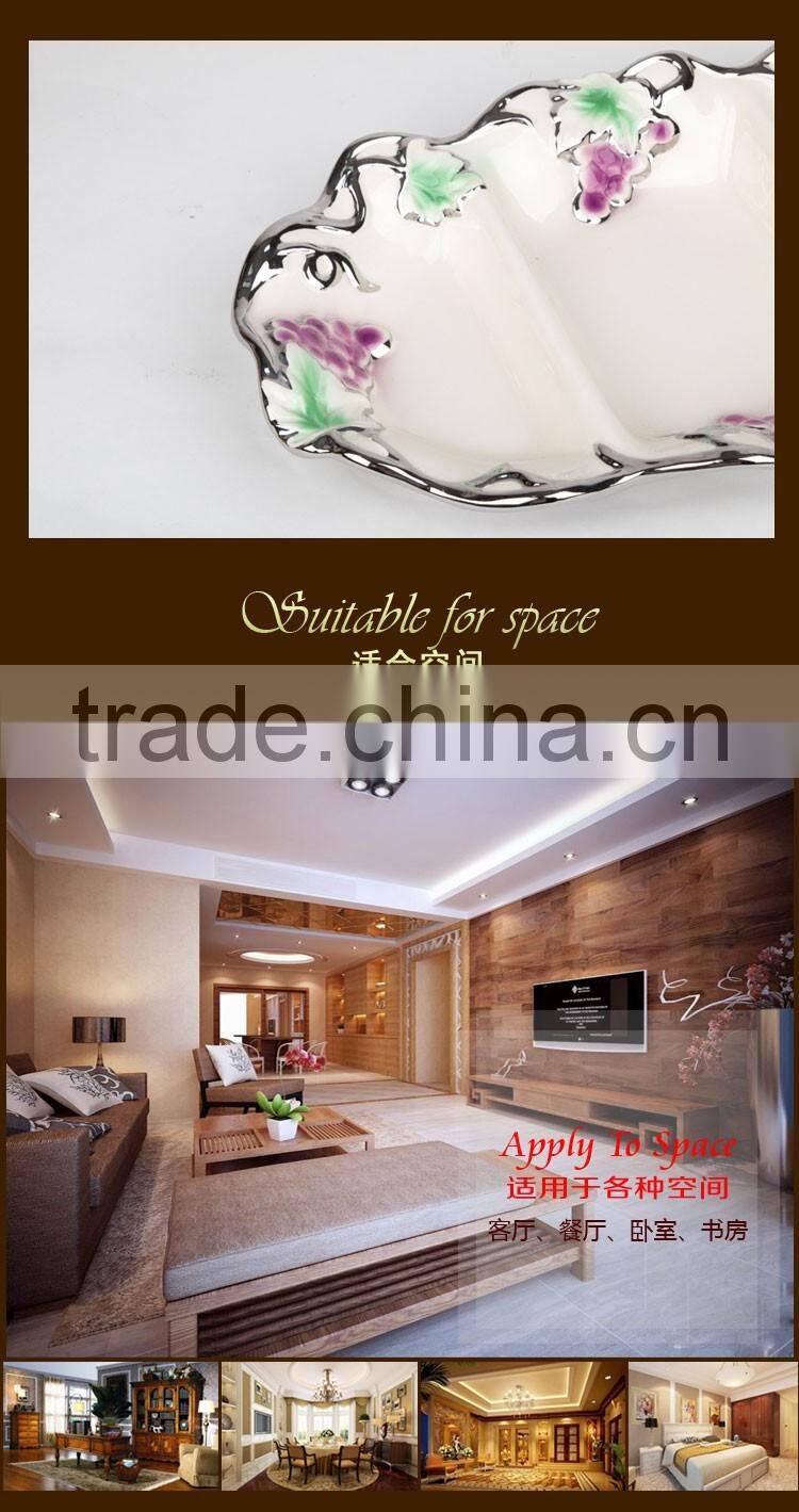 2016 ceramic grids plate golden ,ceramic plate,cheapest wholesale dishes