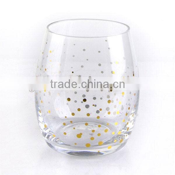 High quality wine glass set with gold decal