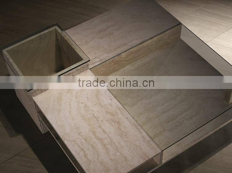 Italy Modern High Quality Square Travertine Base Coffee Table