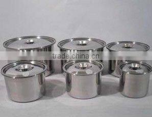 Stainless steel food storage bowl set with covers