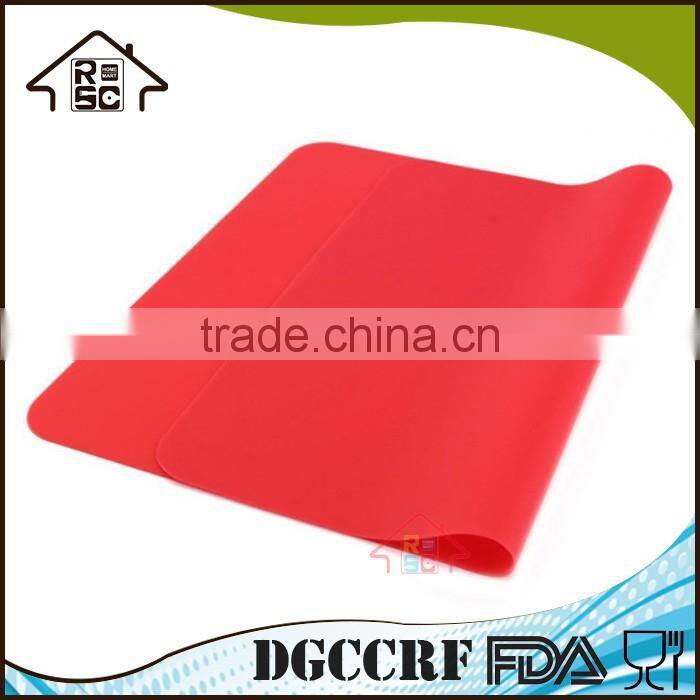 NBRSC Custom Wholesale Red Flexible Non Stick Pan Liner Placemat Table Protector Silicone Baking Mat