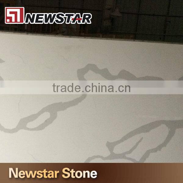 USA standard polished marble looking quartz Calacatta white quartz slab