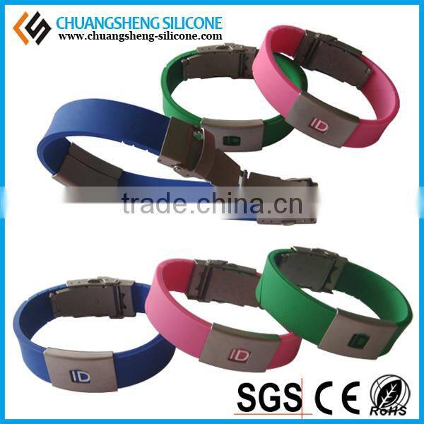 ID bracelet with silicone material for the old and chirldren