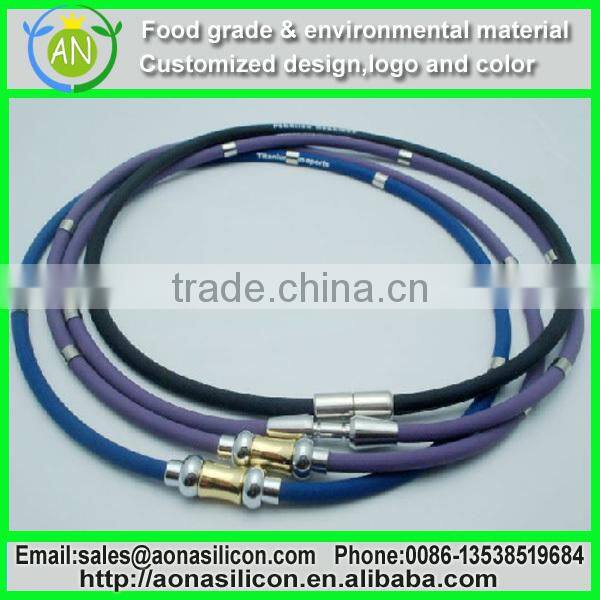 Health baseball energy silicone necklace for blood circulation
