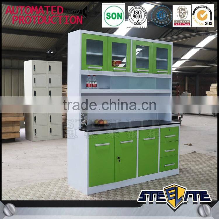 Multifunctional steel cabinet kitchen glass door cupboard