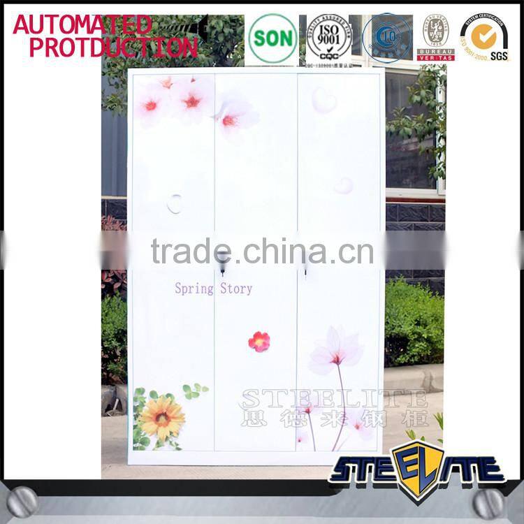 Bedroom metal wardrobe 3 door godrej steel almirah design price