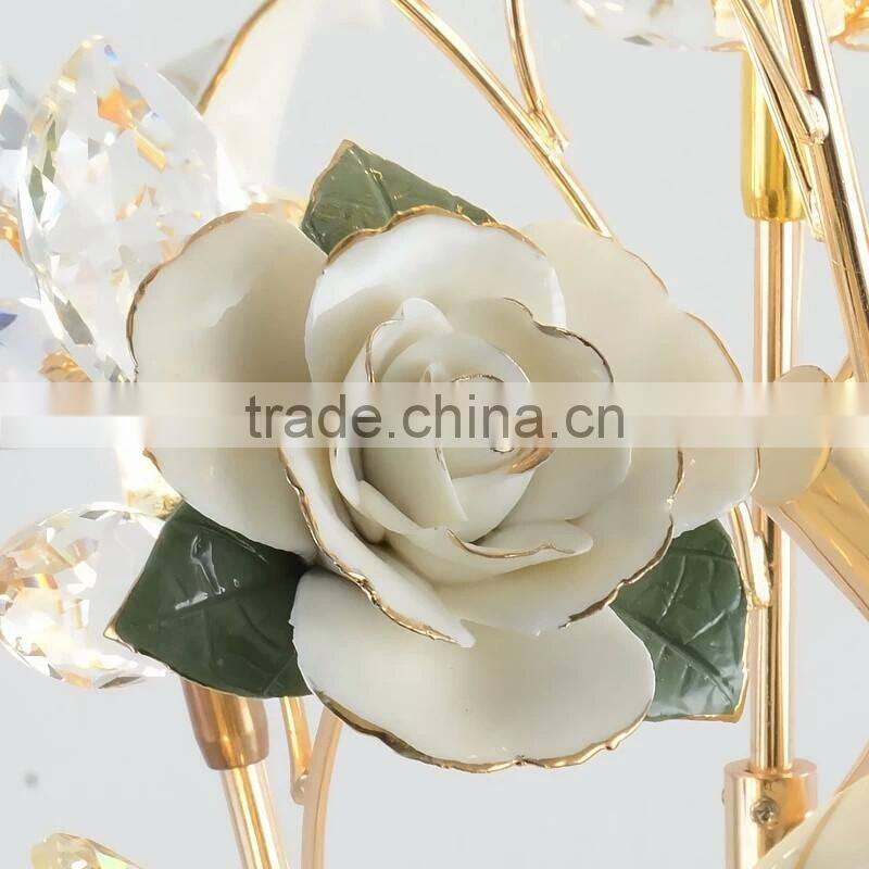 Noble Elegant Italian Style Green Porcelain Floral Nightstand Table Reading Lamp BF12-04284a