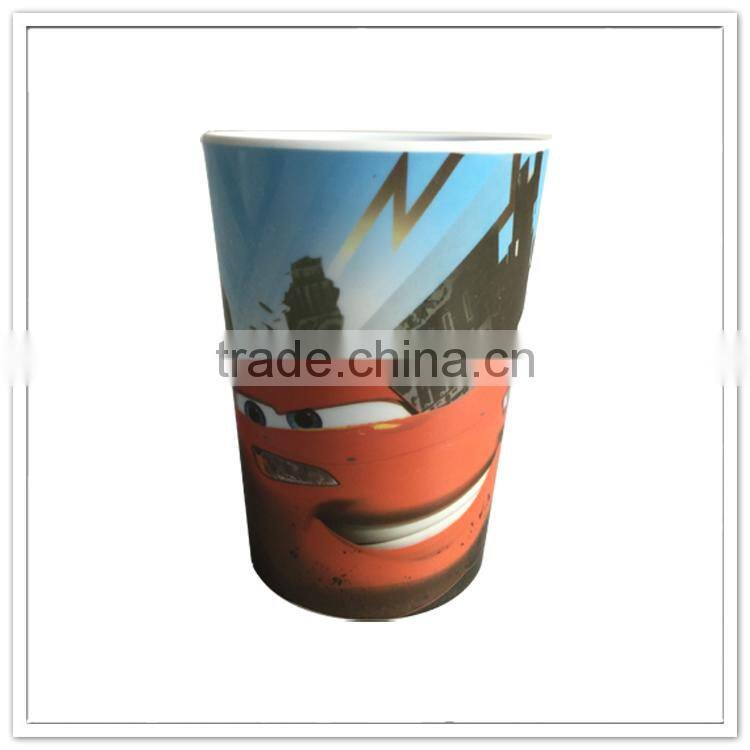 Plastic cup manufacturers children use 300ML crazy car printing melamine tumbler for kids