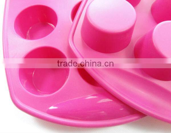 Wholesale 12 holes big silicone cake baking oven palm kernel cake mold, cooki cake mould