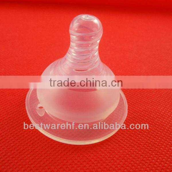 LFGB silicone rubber 5cm wide neck silicone nipples for baby feeding bottles