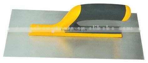 Carbon steel pointed trowel with wooden handle