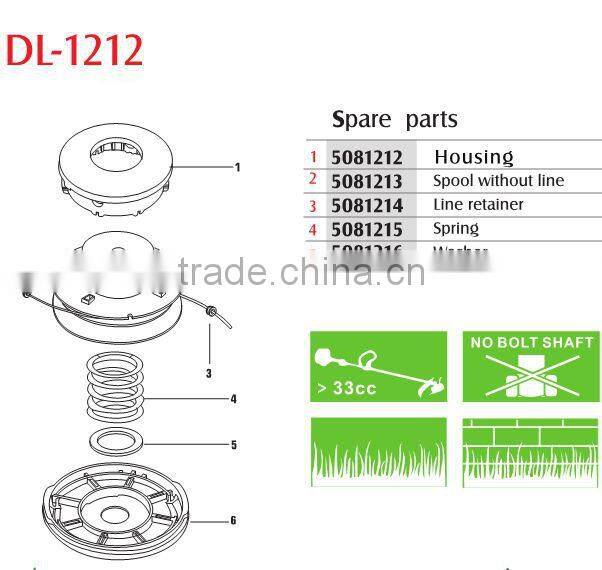semi automatic universal grass trimmer head brush cutter nylon head