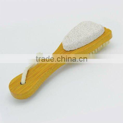 Wooden nail brush with pumice