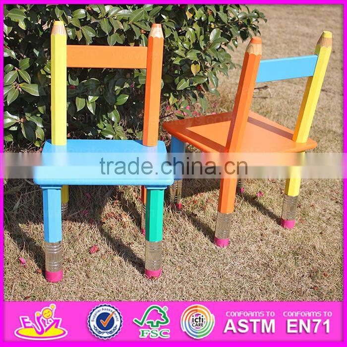 2015 MDF kids study desk chair in pencil design,Portable folding table chair set,Hot sale wooden study table and chair WO8G106