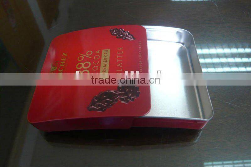 Arched Sliding Tin Case For Candy, Curved Lid Tin