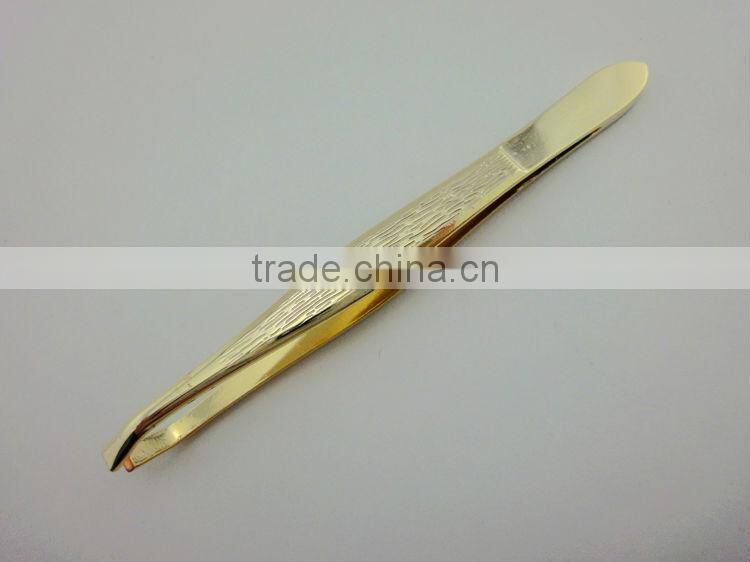 golden mini eyebrow tweezers hair tool